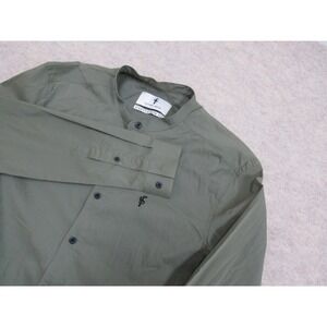 Father Sons Mens Stretch Slim Fit Grandad Collar Shirt Olive Green FS296C L